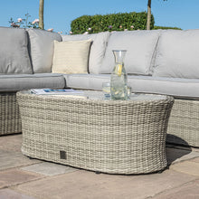 Load image into Gallery viewer, Oxford Grey Rattan Small L shape Corner Garden Sofa Set with additional Lounging Armchair and Coffee table Coffee Table

