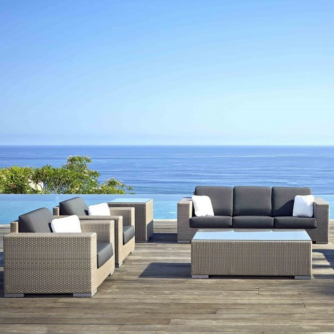 Skyline Design Brando Silver Walnut Five Seat Rattan Garden Sofa Set