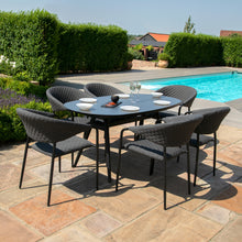 Load image into Gallery viewer, Pebble Charcoal All weather Six Seat Oval Garden Dining Set MAZE
