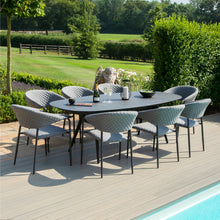 Load image into Gallery viewer, Pebble Grey All weather Eight Seat Oval Garden Dining Set
