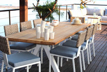 Load image into Gallery viewer, Skyline Design Windsor White Metal and Rattan Outdoor Dining Chair
