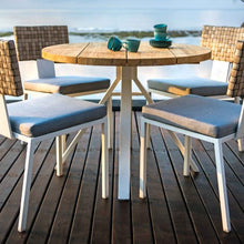 Load image into Gallery viewer, Skyline Design Windsor White Metal and Rattan Outdoor Dining Chair
