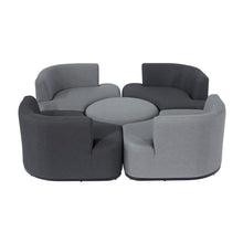 Load image into Gallery viewer, Snug All Weather Contemporary Modular Fabric Garden Sofa Set with Raising Stone Spray Stone Tempered Glass table

