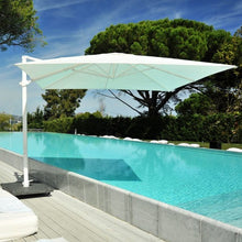 Load image into Gallery viewer, Marbella Plus Marbella+ 3m x 3m Square Side Arm Cantilever Garden Parasol with 100kg Wheeled Parasol Base

