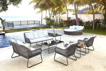 Load image into Gallery viewer, Skyline Design Kona Metal Outdoor Three Seat Sofa with Marine Grade Rope weave Detailing
