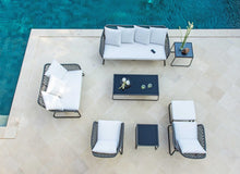 Load image into Gallery viewer, Skyline Design Kona Metal Outdoor Three Seat Sofa with Marine Grade Rope weave Detailing
