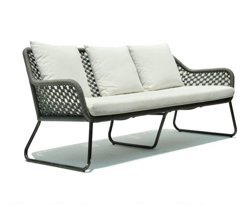 Skyline Design Kona Metal Outdoor Three Seat Sofa with Marine Grade Rope weave Detailing