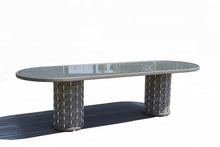Load image into Gallery viewer, Skyline Design Strips Rattan Garden Dining Table Oval
