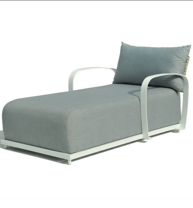 Skyline Design Windsor White Modular Chaise Lounger with Arms