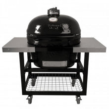 Load image into Gallery viewer, American Primo XL400 Oval Ceramic BBQ With Stainless Steel Side Shelves NEW DESIGN  Primo XL400 Oval Ceramic BBQ Cart Model Stainless Steel Side Shelves
