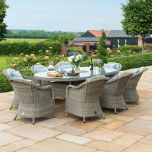 Load image into Gallery viewer, Oxford Grey Rattan Eight Seat Oval Heritage Garden Dining Set wIth Lazy susan / Ice bucket
