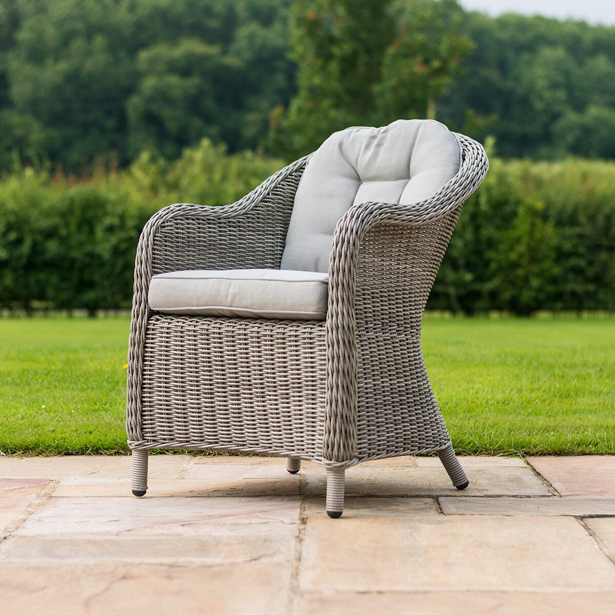 Oxford Grey Rattan Eight Seat Round Heritage Garden Dining Set with ice Bucket and Lazy Susan