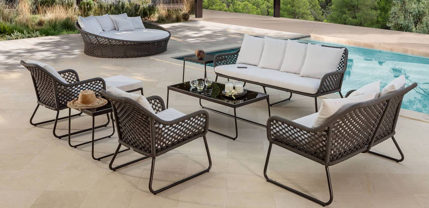 Skyline Design Kona Rope Weave Large Outdoor Garden Sofa Set with Rope Weave Detailing