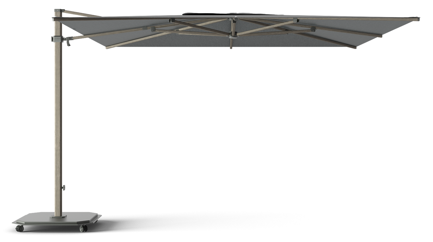 Carectere JCP-401 Square 3.7m x 3.7m Commercial Cantilever Parasol with Wheeled Parasol Base