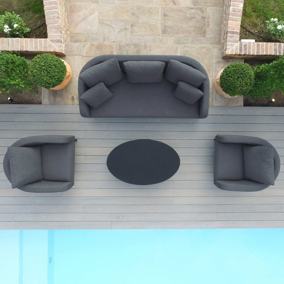 Ambition All Weather Fabric Five Seat Garden Sofa Set - Grey