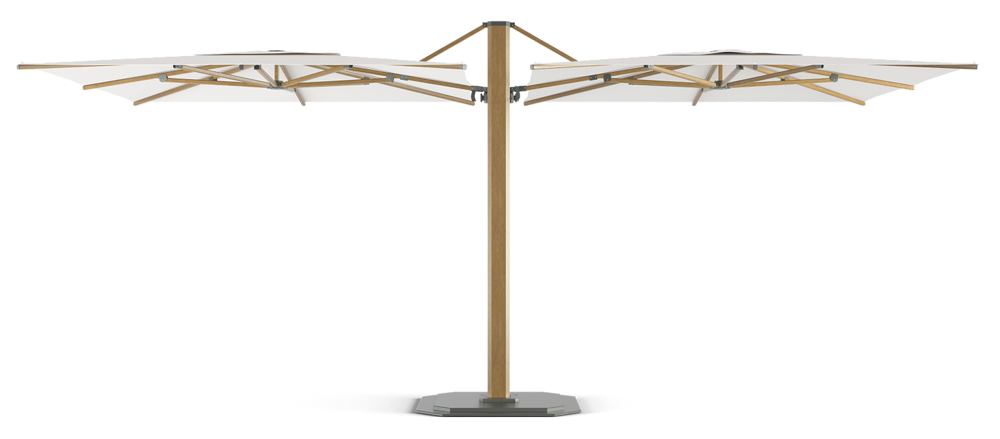 Jardinico Carectere JCP-601 Duel Arm Centre Pole Commercial parasol with Base