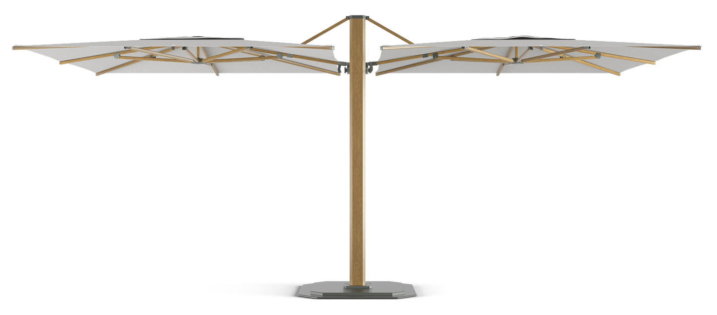 Jardinico Carectere JCP-601 Duel Arm Centre Pole Commercial parasol with Base