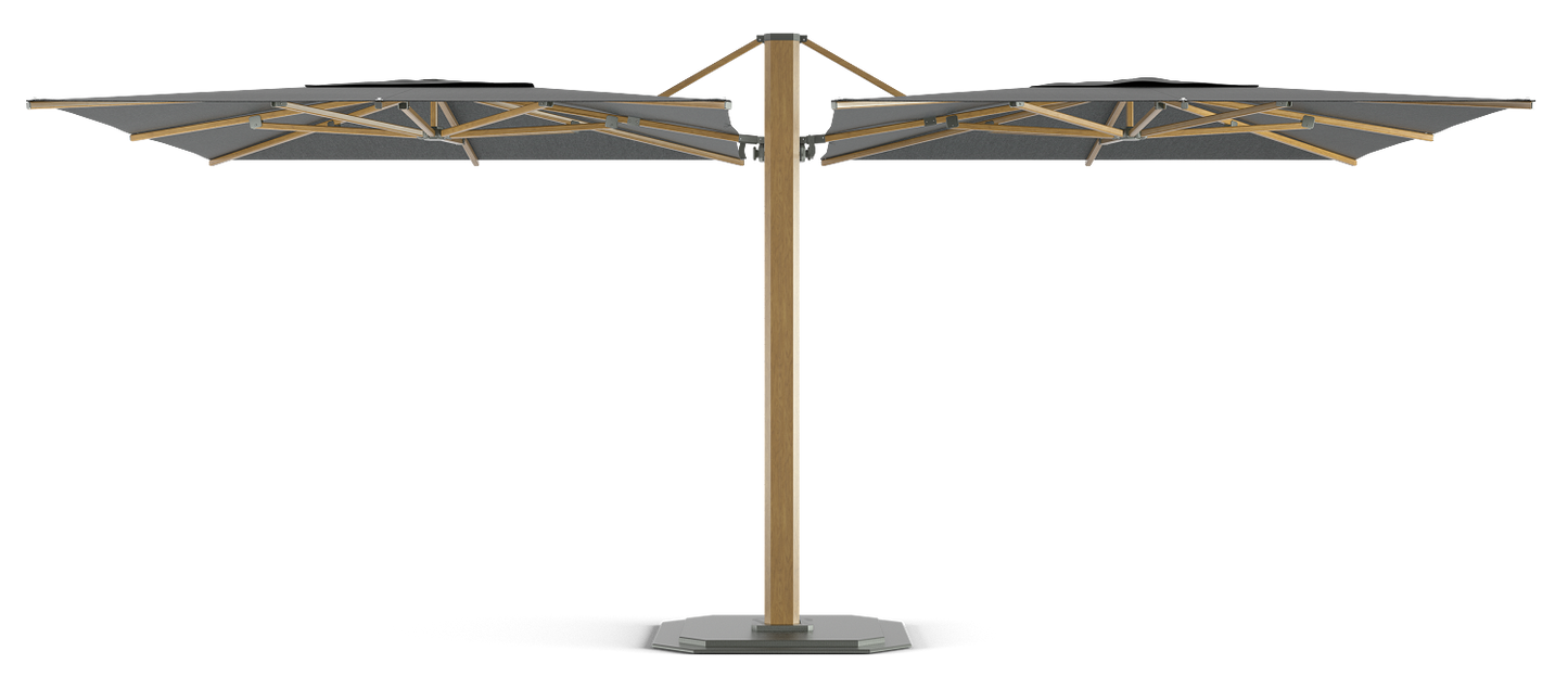 Jardinico Carectere JCP-601 Duel Arm Centre Pole Commercial parasol with Base