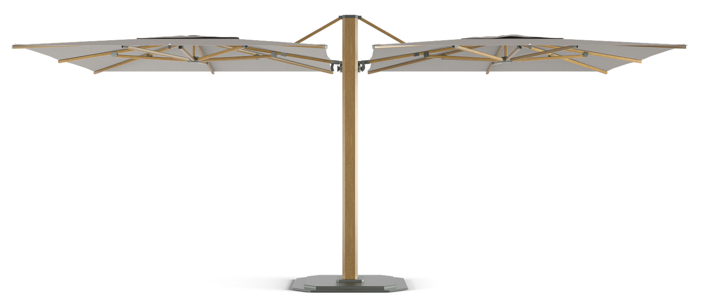 Jardinico Carectere JCP-601 Duel Arm Centre Pole Commercial parasol with Base