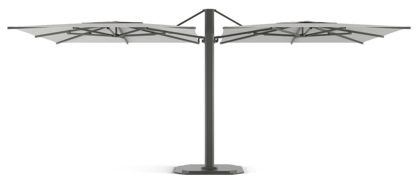 Jardinico Carectere JCP-601 Duel Arm Centre Pole Commercial parasol with Base