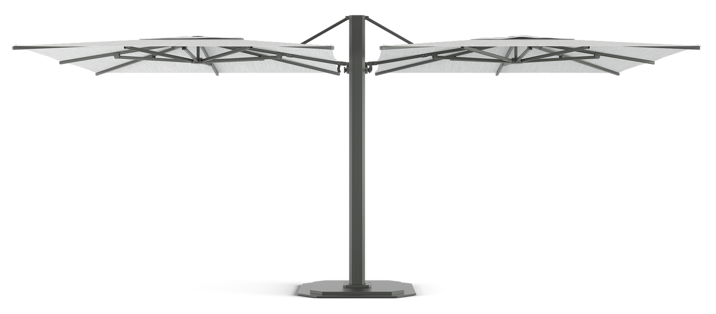 Jardinico Carectere JCP-601 Duel Arm Centre Pole Commercial parasol with Base