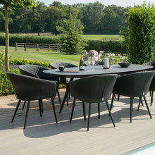 Load image into Gallery viewer, Ambition All Weather Fabric Oval Eight seat Garden Dining Set with Spray Stone Dining Table - Charcoal
