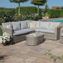 Load image into Gallery viewer, Oxford Grey Rattan Small L shape Corner Garden Sofa Set with Coffee Table
