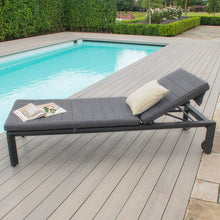 Load image into Gallery viewer, Manhattan Grey Aluminium Garden Sunlounger with Adjustable Back
