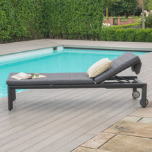 Load image into Gallery viewer, Manhattan Grey Aluminium Garden Sunlounger with Adjustable Back 
