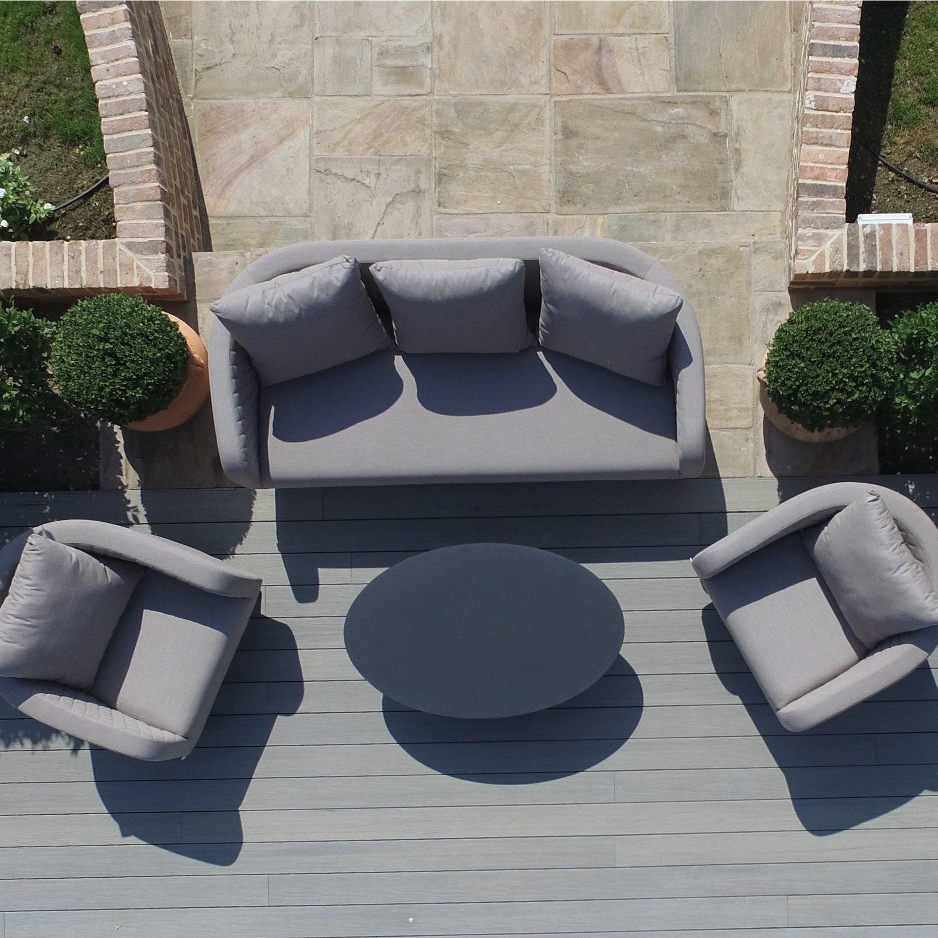 Ambition All Weather Fabric Five Seat Garden Sofa Set - Grey MAze