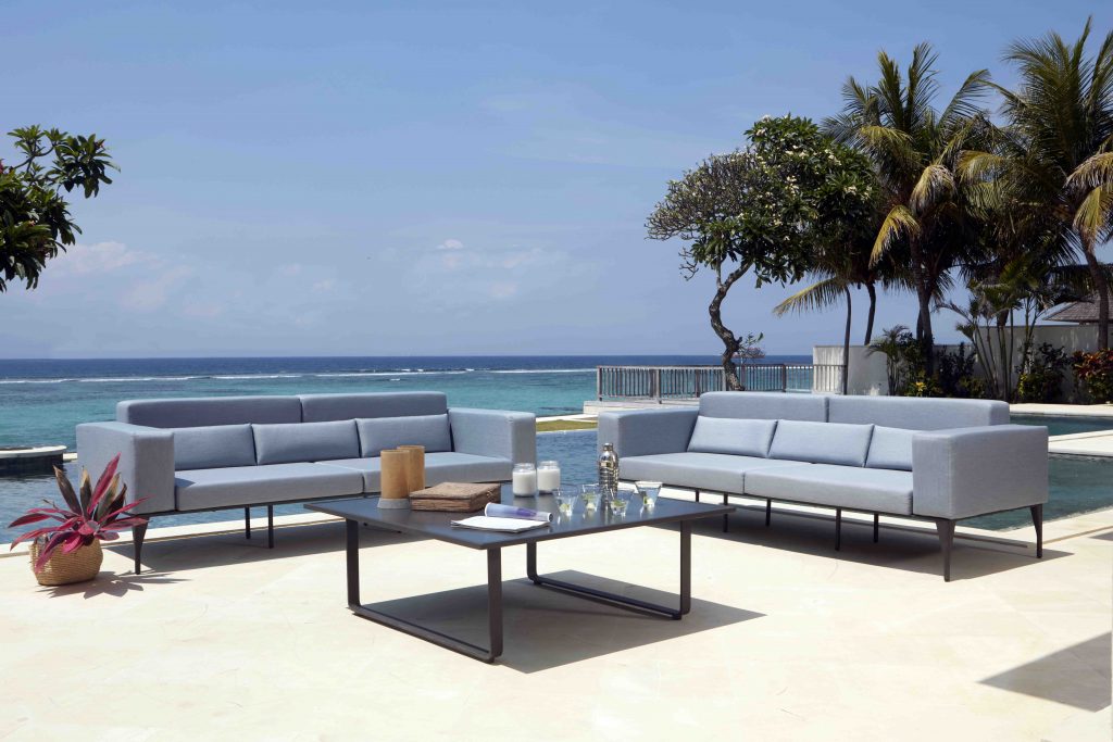 Black Friday Special Designer Range Brenham Large outdoor Sofa Set with Panama Cloud Cushions