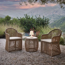 Load image into Gallery viewer, Skyline Design Natural Finish Calyxto Rattan Two Seat Balcony Companion Set
