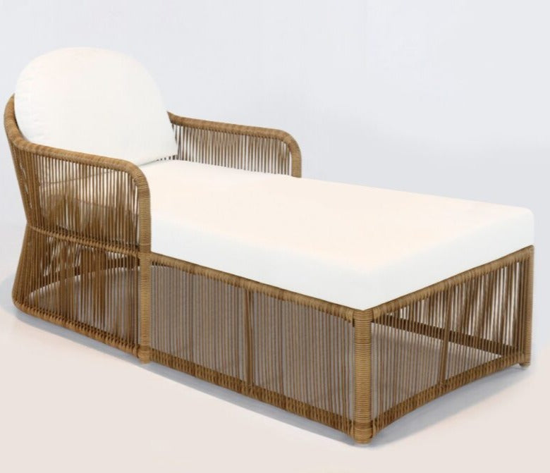 Skyline Design Natural Finish Calyxto Rattan Outdoor Chaise Lounger
