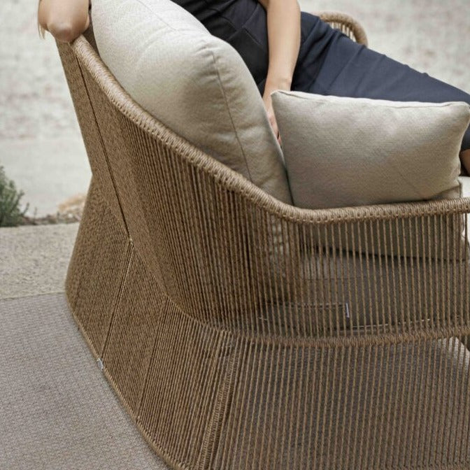 Skyline Design Natural Finish Calyxto Rattan Outdoor Three Seat Sofa