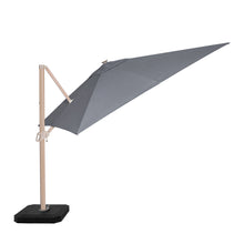 Load image into Gallery viewer, Madrid LED 3x3M Square Wood Effect Cantilever Garden Parasol / Grey
