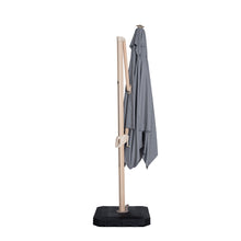 Load image into Gallery viewer, Madrid LED 3x3M Square Wood Effect Cantilever Garden Parasol / Grey
