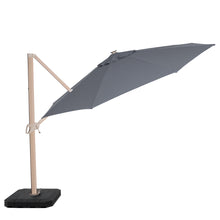 Load image into Gallery viewer, Lisbon LED 3.5M Round Wood Effect Cantilever Garden Parasol Grey Canopy
