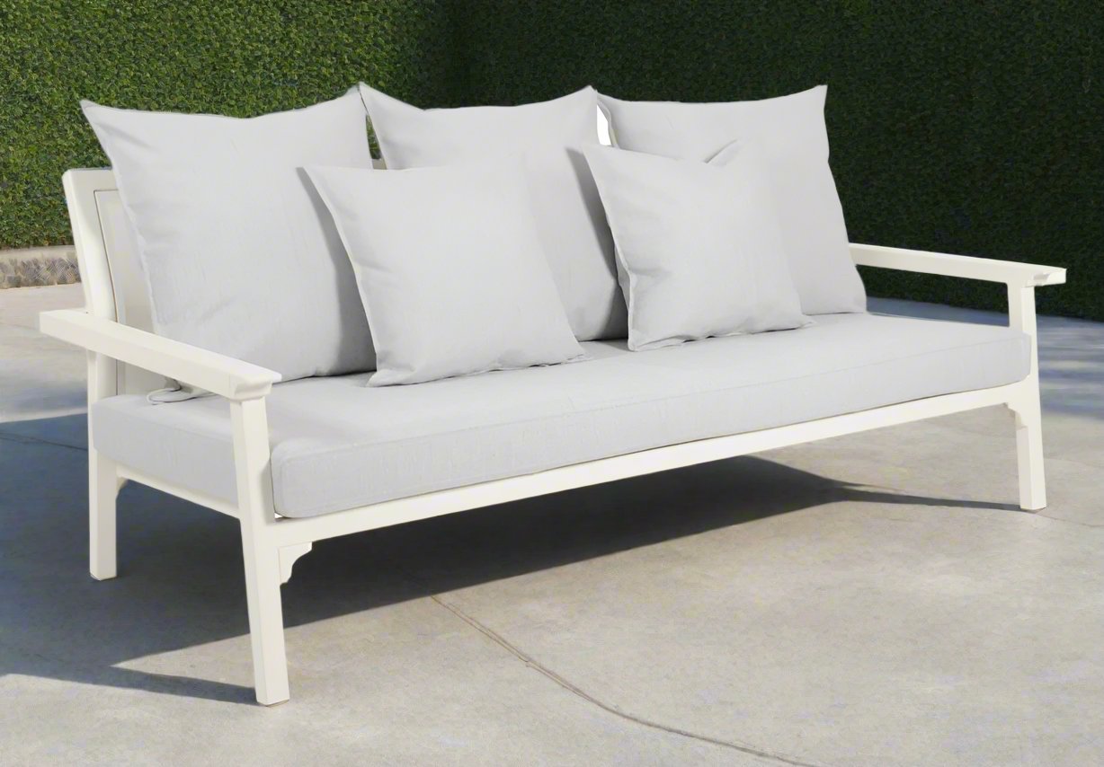 Maiori Design NC Classique Three Seat Aluminium Outdoor Sofa Set In White