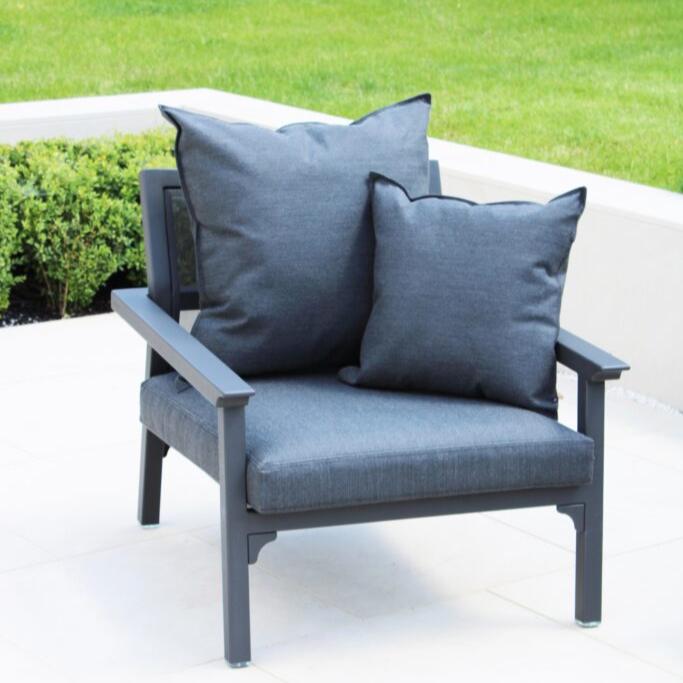 Maiori Design NC Classique Two Seat Aluminium Outdoor Sofa Set In Carbon