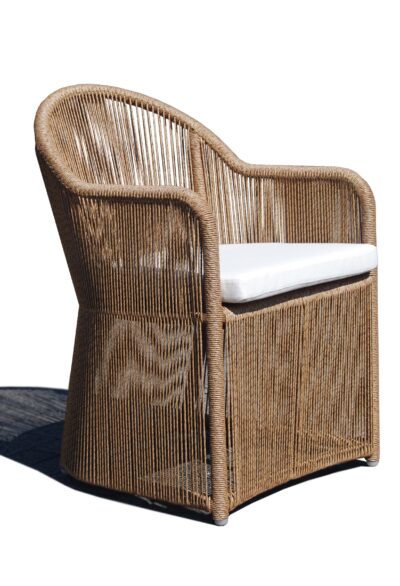 Skyline Design Calyxto Rattan Outdoor DIning Chair | Natural Rattan Weave Full length diesign | Commercial and rsidential Warranty | Posh Garden Furniture Centre 
