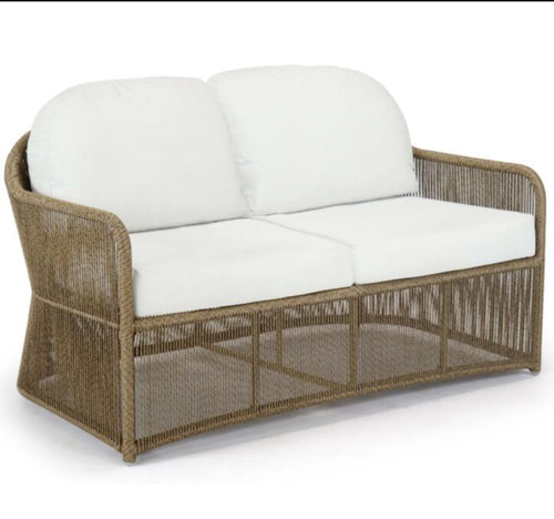 Skyline Design Natural Finish Calyxto Rattan Outdoor Love Seat Sofa