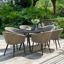 Load image into Gallery viewer, Ambition All Weather Fabric Oval Six seat Garden Dining Set with Spray Stone Dining Table - Taupe
