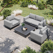 Load image into Gallery viewer, Ethos Four Seat All weather Fabric Outdoor Sofa set with Coffee Table Flanelle grey
