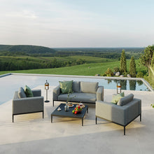 Load image into Gallery viewer, Eve Four Seat All weather Fabric Contemporary Outdoor Sofa Set in Flanelle Grey

