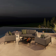 Load image into Gallery viewer, Eve Four Seat All weather Fabric Contemporary Outdoor Sofa Set in Flanelle Grey
