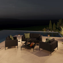 Load image into Gallery viewer, Eve Four Seat All weather Fabric Contemporary Outdoor Sofa Set in Charcoal Fabric
