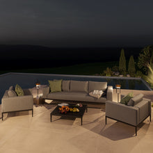 Load image into Gallery viewer, Eve Five Seat All weather Fabric Contemporary Outdoor Sofa Set in Flanelle Grey Fabric
