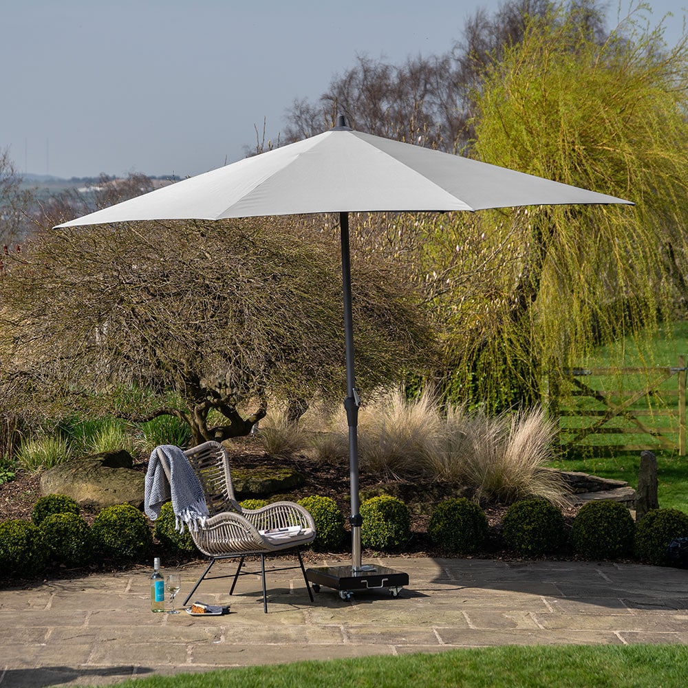 RIVA Grey Luna 3.5m Round Centre Pole Parasol