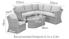 Load image into Gallery viewer, Oxford Grey Rattan Small L shape Corner Garden Sofa Set with additional Lounging Armchair and Coffee table Coffee Table
