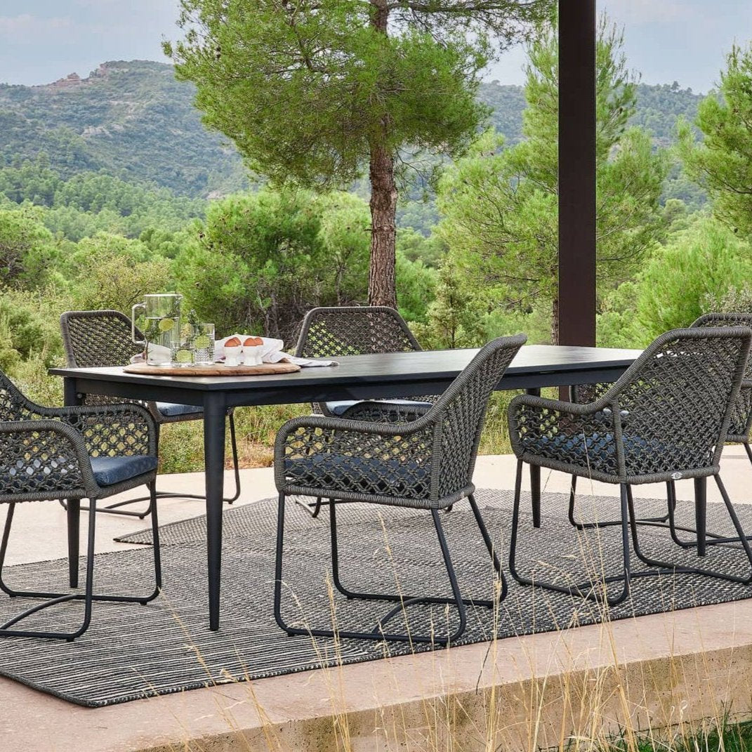 Skyline Design Serpent Rectangular Metal 200cm x 100cm Garden Dining Table